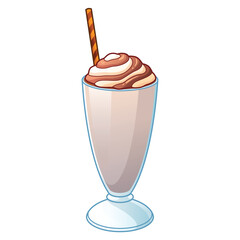 Milk Shake Float Vector Cartoon Illustration