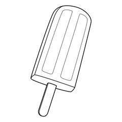 Popsicle Ice Vector Cartoon Illustration BW