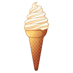 Ice Cream Cone Vector Cartoon Illustration