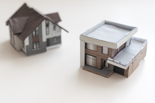 white paper miniature house layout