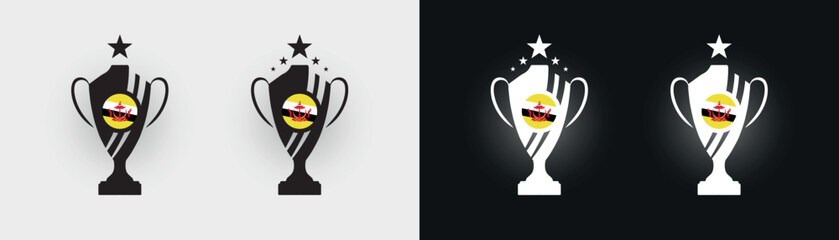 Brunei trophy pokal cup football champion vector illustration