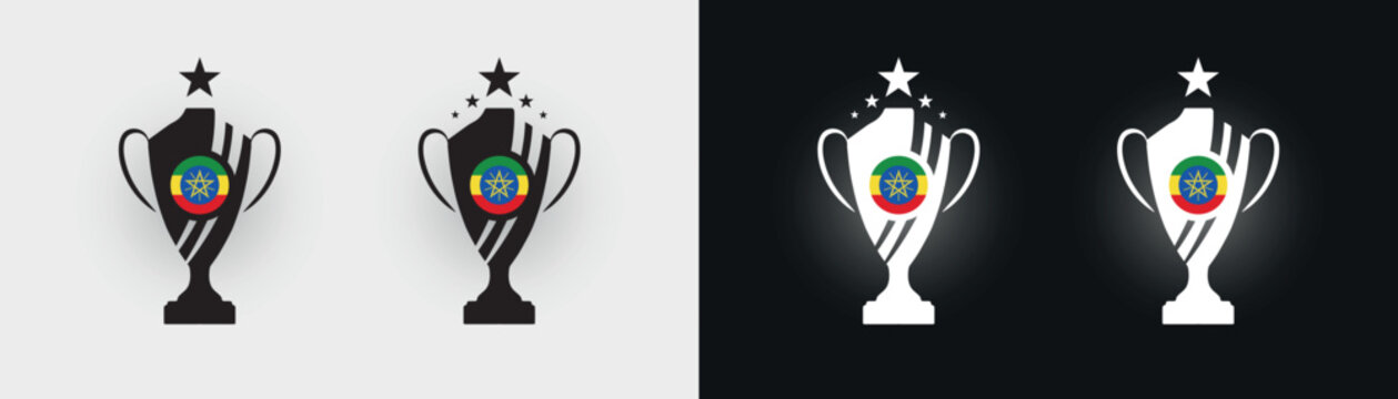 Ethiopia trophy pokal cup football champion vector illustration