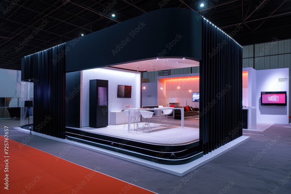 Aufkleber A simple and functional room with a table and chairs. Suitable for various uses