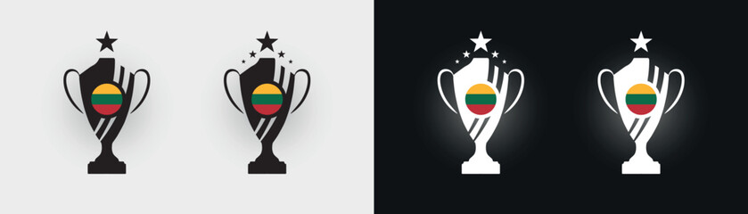Lithuania trophy pokal cup football champion vector illustration