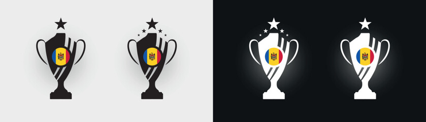 Moldova trophy pokal cup football champion vector illustration