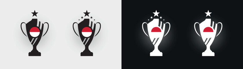 Fototapeta na wymiar Monaco trophy pokal cup football champion vector illustration