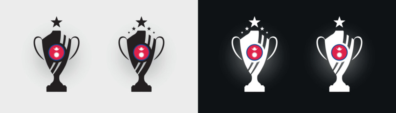 Nepal trophy pokal cup football champion vector illustration