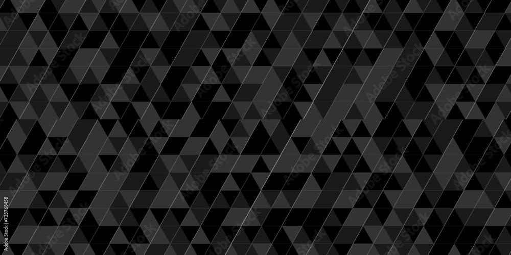 Wall mural abstract black and gray square triangle tiles pattern mosaic background. modern seamless geometric d