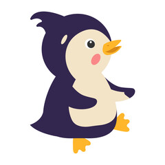 Cute cartoon penguin. Vector illustration.