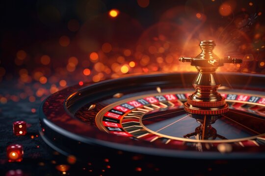 Background of a casino roulette wheel. Generative Ai.