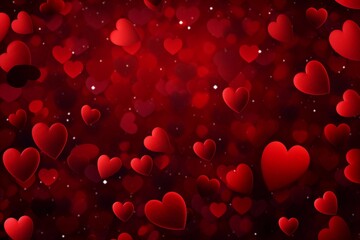 Background of big and small red hearts