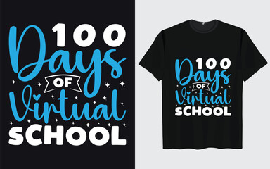 100 Days Of School T-Shirt Design, 100th-day school typography, Colourful T-Shirt Design for 100 Days of School Typography with Vector Elements for Kids kids t-shirt design 
