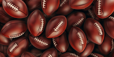 A simple background filled with american footballs - obrazy, fototapety, plakaty
