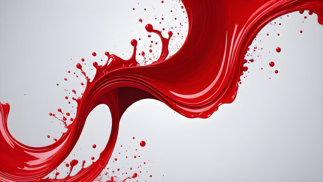 red paint splashes. red splash watercolor stain on a white background. Generative ai