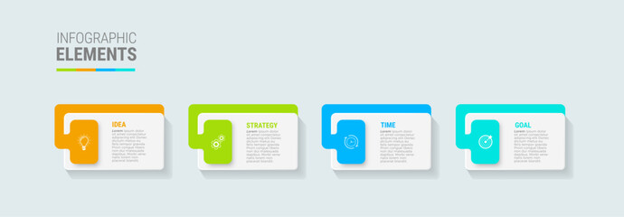 Business infographic template design icons 4 options or steps