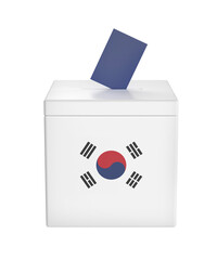 Ballot box with national flag of the Republic of Korea