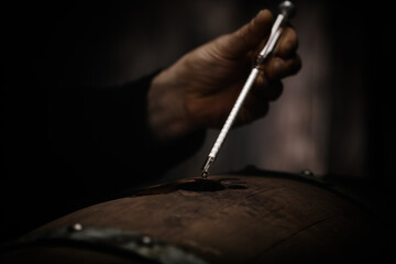 Measurement of temperature of wine in a cellar