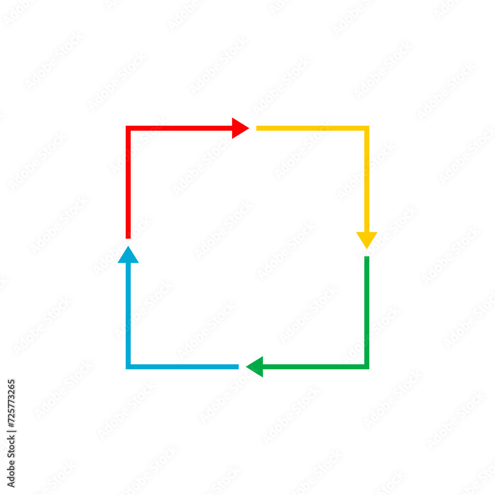Poster circular arrows for recycle repetition rotation icon isolated on transparent background