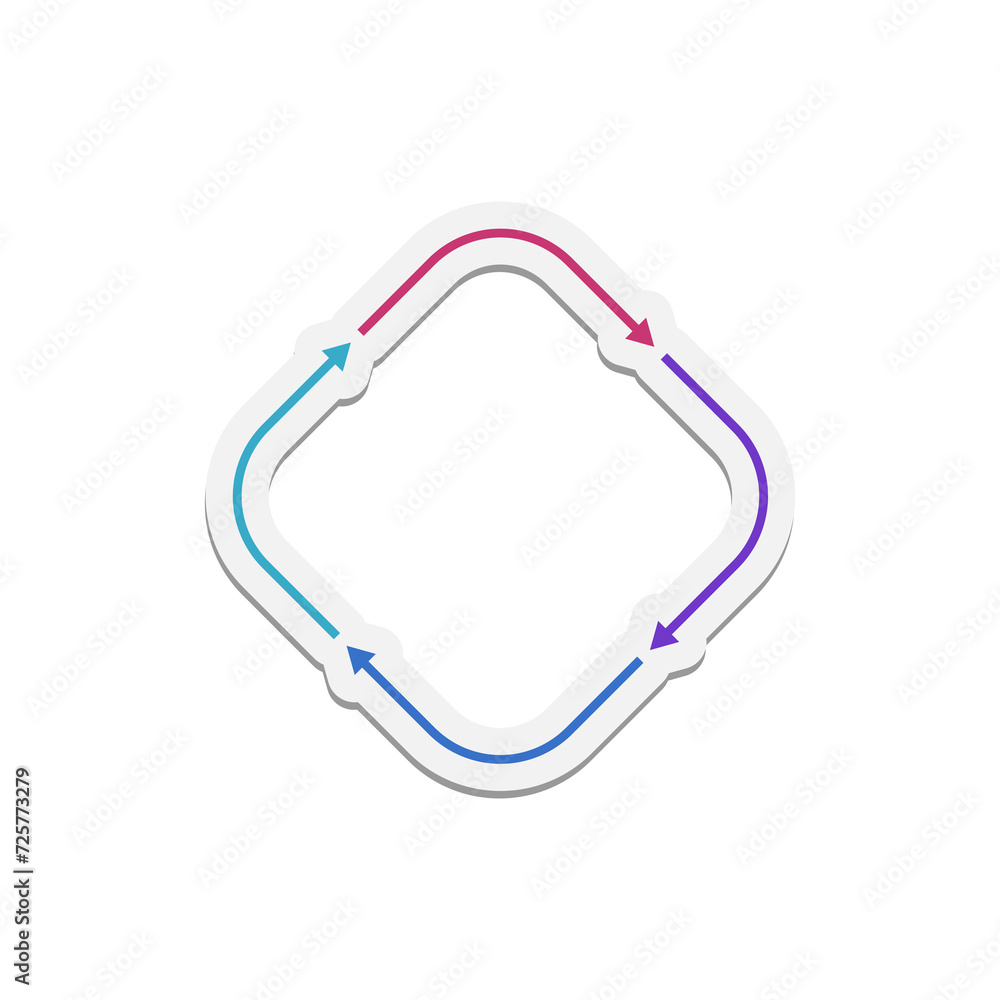 Poster circular arrows for recycle repetition rotation icon isolated on transparent background