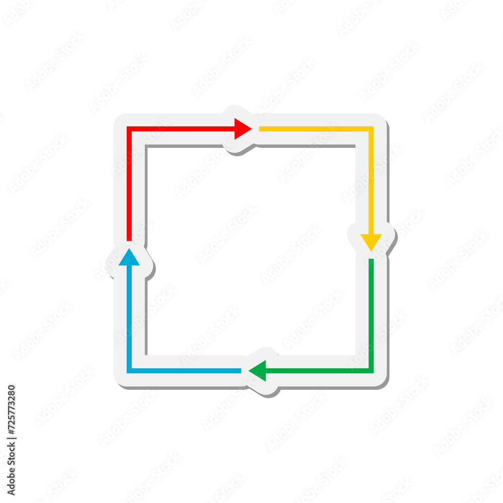 Poster circular arrows for recycle repetition rotation icon isolated on transparent background