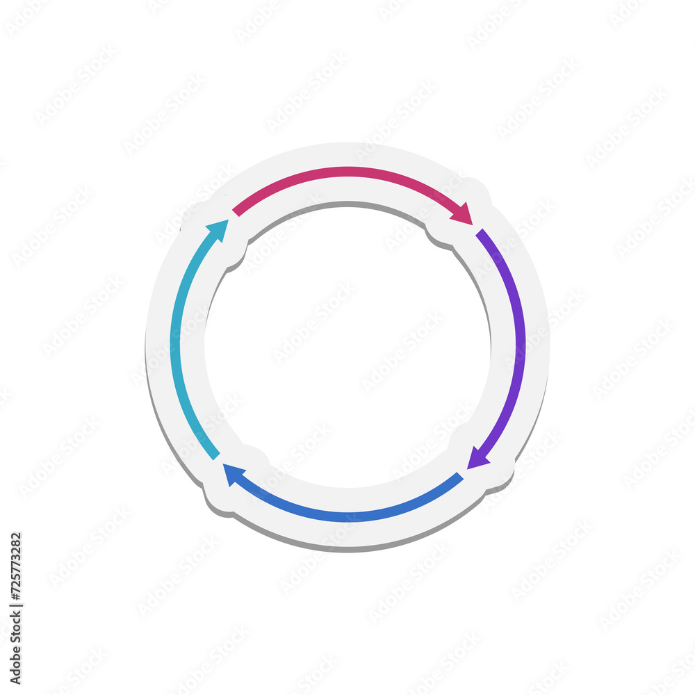 Poster circular arrows for recycle repetition rotation icon isolated on transparent background