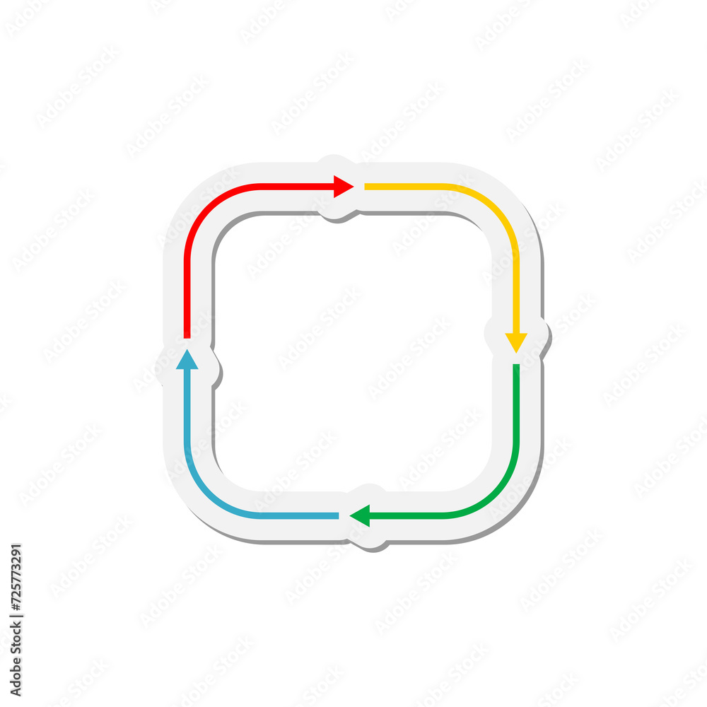 Poster circular arrows for recycle repetition rotation icon isolated on transparent background