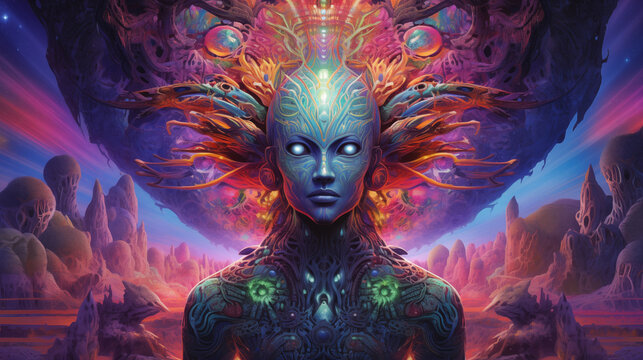 A trippy female Goddess