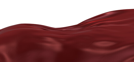 Smooth and shiny red cloth 3D