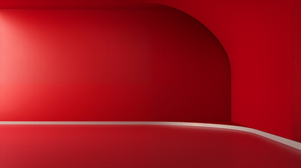 Red modern minimalistic interior background wall mockup 3d render