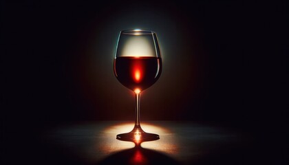A stunning glass of red wine set in dramatic backlighting, creating a low-key effect