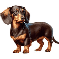 Cute Dachshund dogs Vector Cartoon illustration - obrazy, fototapety, plakaty