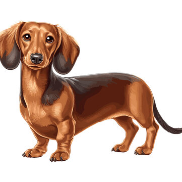 Cute Dachshund dogs Vector Cartoon illustration