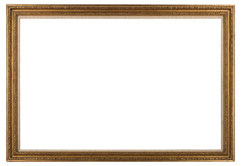 Narrow antique picture frame on a transparent background, in PNG format.