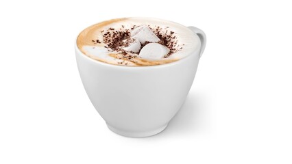 blank white mug mockup isolated on white background, coffee cup cutout on empty backdrop