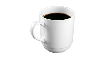 blank white mug mockup isolated on white background, coffee cup cutout on empty backdrop