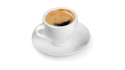 blank white mug mockup isolated on white background, coffee cup cutout on empty backdrop