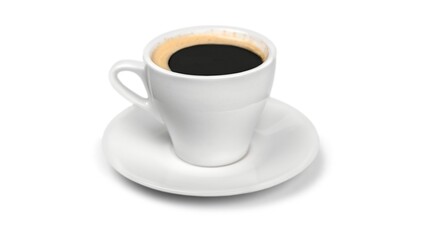 blank white mug mockup isolated on white background, coffee cup cutout on empty backdrop