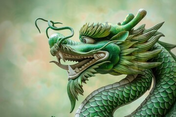 green wooden dragon, symbol of chinese new year