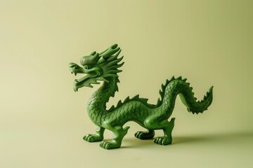 Obraz premium green wooden dragon, symbol of chinese new year