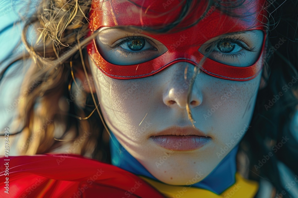Poster a close-up view of a person wearing a costume. this versatile image can be used for various purposes