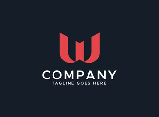 Fototapeta na wymiar Elevate your brand with our W letter minimal logo design template. This logo used for minimal, modern, w letters, mark, w logos for business company, ribbons, monogram, text, font, letters w etc