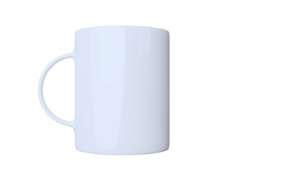 blank white mug mockup isolated on white background, coffee cup cutout on empty backdrop