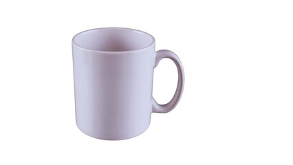 blank white mug mockup isolated on white background, coffee cup cutout on empty backdrop