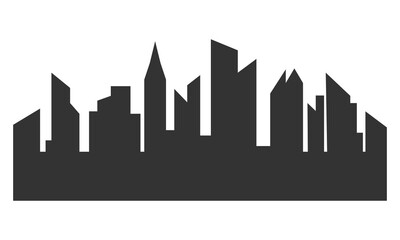 Obraz premium Silhouette of houses in the city. Vector illustration.