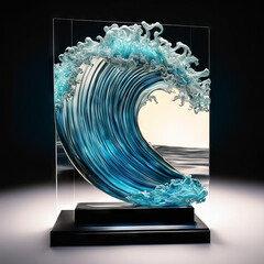 Glass wave figurine.