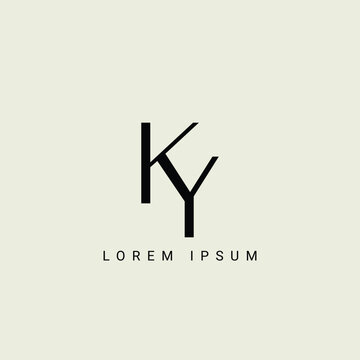 Alphabet KY and YK illustration monogram vector logo template