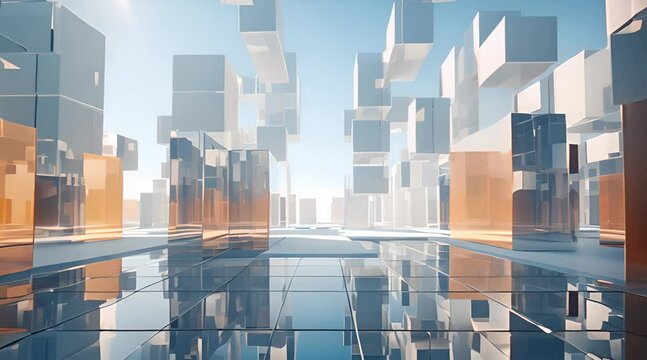 an abstract image of a city with lots of buildings