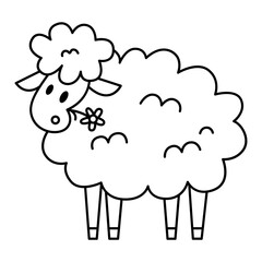 Sheep. Vector hand drawn illustration.