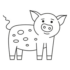 Pig. Vector hand drawn illustration.