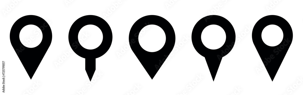 Poster map pin icons set. location pin simple vector icon. map pointer symbols isolated. vector illustratio